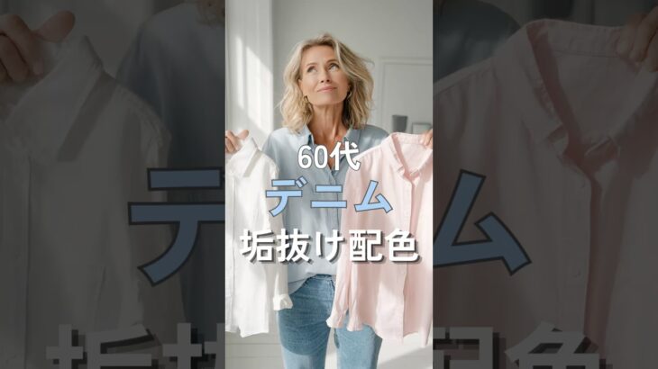 【シニアファッション】50代60代デニムが似合わないを解決！デニム垢抜け配色5選#シニア #シニアライフ #ファッション #60代 #50代 #70代