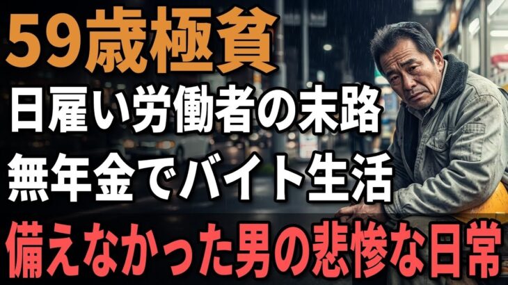 59歳男性、無年金で日雇い労働の日々『シニアの約５割が非正規の現実』日雇い労働者が語る老後の代償。
