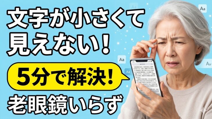 スマホの文字が小さくて見えない！5分で大きくする方法【iPhone・Android対応】