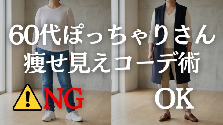 【保存版】おしゃれに体型を隠せる！60代の瘦せ見えコーデ術！