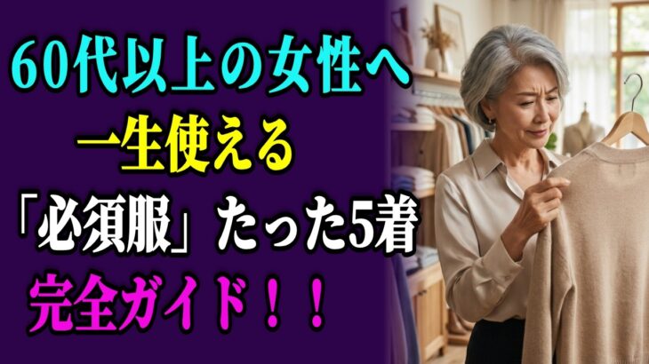 もう服選びに迷わない！60代・70代が一生着られる必須アイテム5選