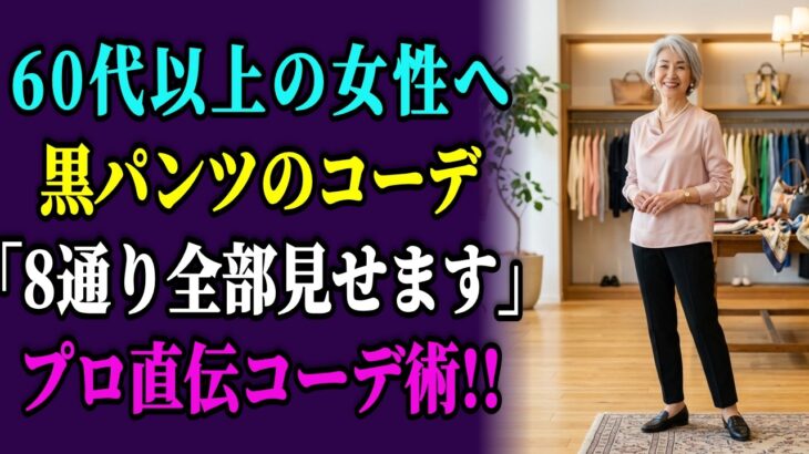 【黒パンツコーデ】60代女性のための8通りコーデ完全ガイド｜色・丈・トップス別に全部解説