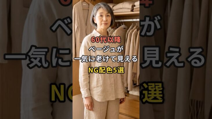 60代以降ベージュが一気に老けて見えるNG配色5選 #60代 #50代 #70代 #シニアライフ #シニアファッション