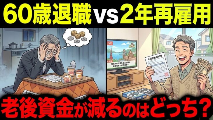 62歳で年金を繰上げ受給するとどうなる？60歳退職 vs 2年再雇用を徹底比較【シニア朗読雑学】