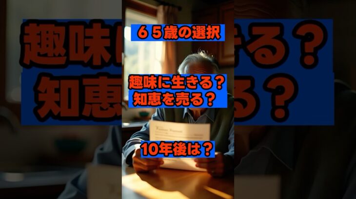 【65歳の選択】趣味に生きる「隠居」か、知恵を売る「現役」か。自由時間の使い道で人生は激変する  #シニア  #シニア世代  #セカンドライフ  #６５歳  #生き方  #ポジティブ #年金生活