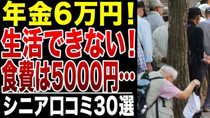 【シニアの絶望】年金月6万円で生活できない人の実態！食費月5千円・電気も止められた！シニアの口コミ30選紹介します