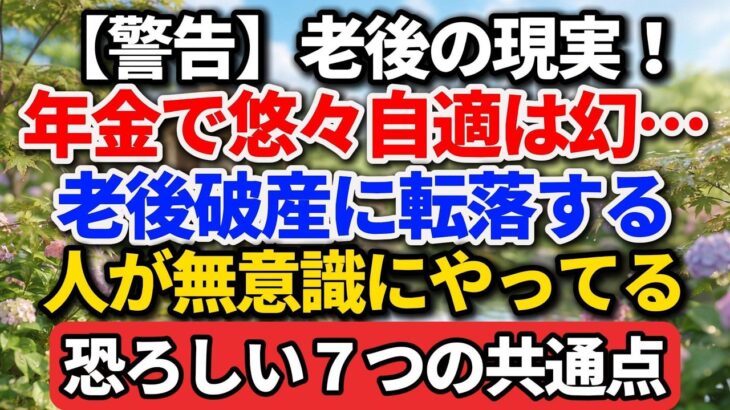 【老後の現実】年金だけで悠々自適は幻だった…生活苦に転落する人がやっている7つの共通点【老後の物語】#老後の生活費 #年金生活 #老後破産 #老後の貧困 #定年後の生活 #終活 #シニアライフ
