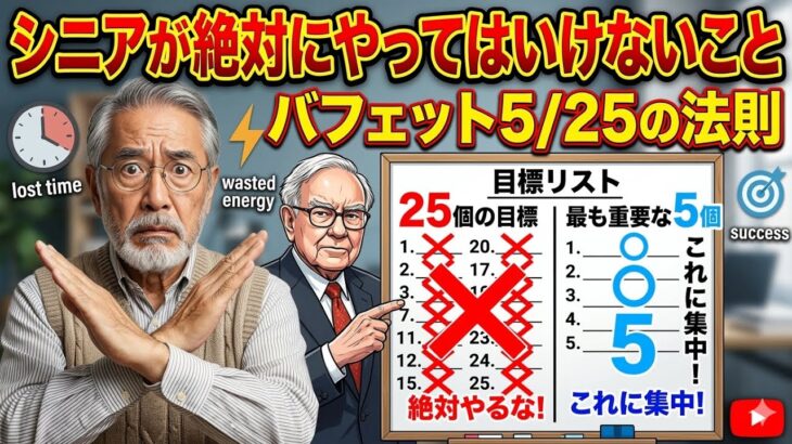 [70代年金生活者]シニアが絶対にやってはいけない事　バフェット5/25の法則