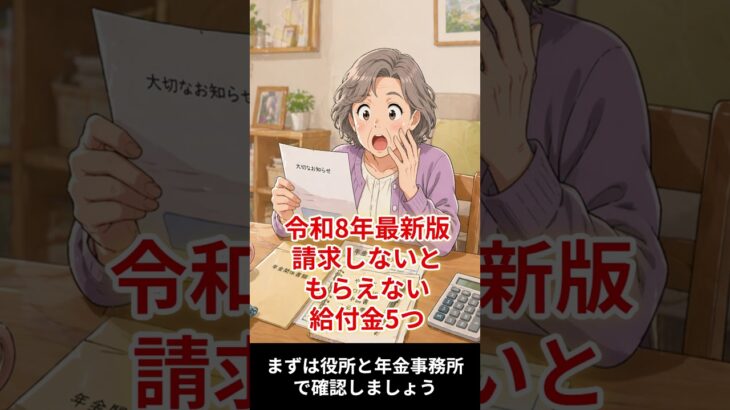 【令和8年最新版】申請しないともらえない、シニア向け給付金5つ#shorts