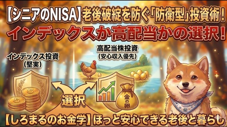【シニアのNISA】老後破綻を防ぐ「防衛型」投資術！インデックスか高配当かの選択！