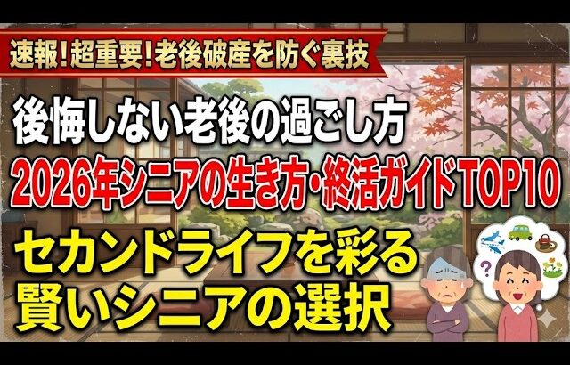 セカンドライフを彩る：最新版シニアの生き方・終活ガイド賢いシニアが選ぶ「後悔しない老後の過ごし方」TOP10