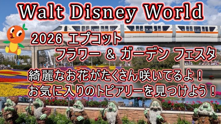 WDW フロリダディズニー シニア夫婦旅 2026 EPCOTフラワー＆ガーデンフェスタ編