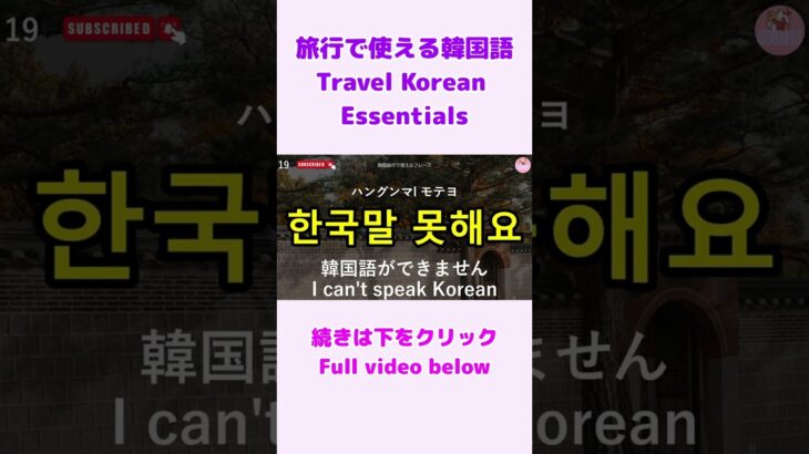 【シニア・韓国語初心者】旅行で使える韓国語フレーズ④｜初心者・独学・聞き流し・超入門におすすめ #shorts