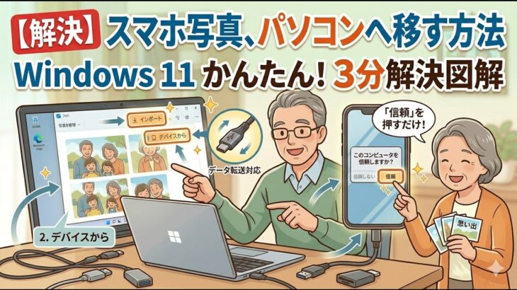 スマホの写真取り込みができない！シニアが迷う理由と一番簡単な解決策
