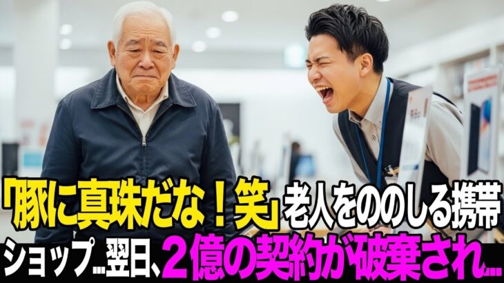 「ジジイにスマホ？豚に真珠だろ！笑」小太りな老人を嘲笑う携帯ショップ、翌日２億円の契約が解約され支店が震える