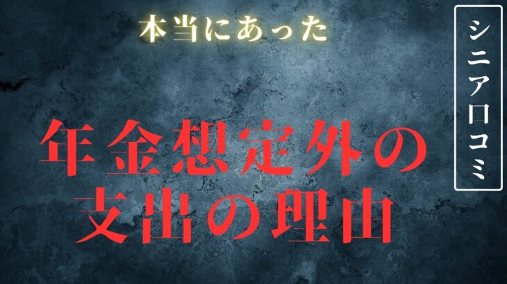【年金生活】知らなかった支出が多くて年金崩壊