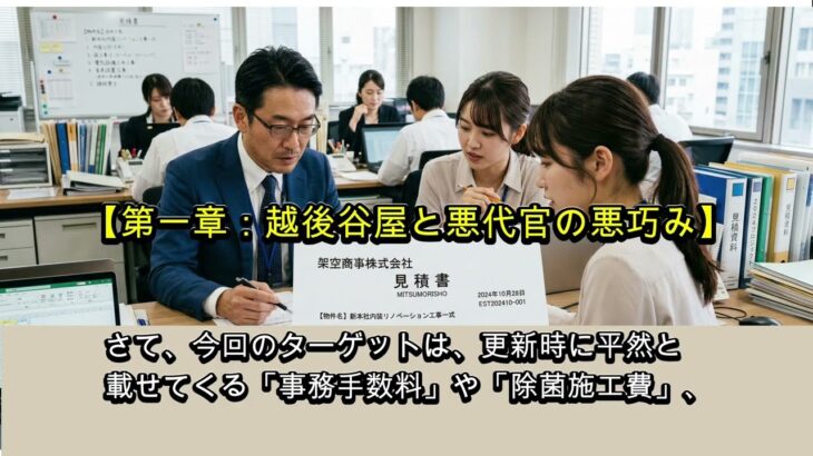 元工務店社長が、シニアの賃貸更新料の罠に、じじ黄門が退治する。