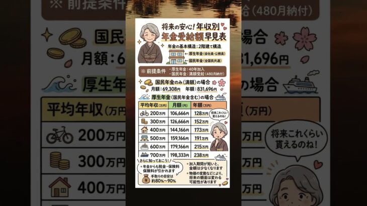 あなたの年金はいくら？老後の備えに役立つ受給額早見表