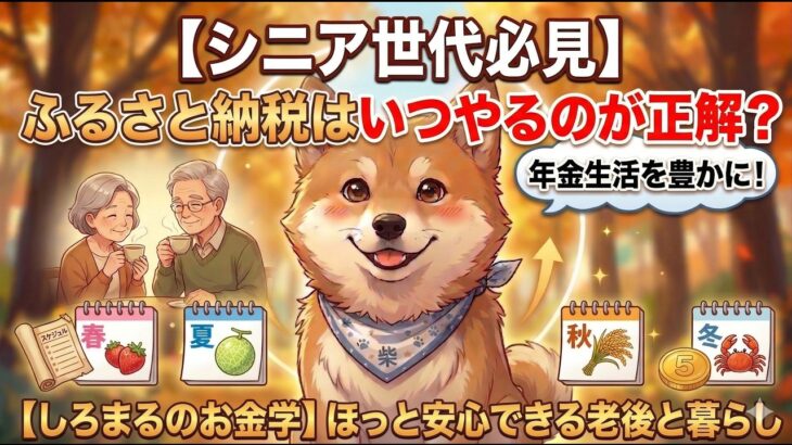【シニア世代必見】ふるさと納税はいつやるのが正解？年金生活を豊かにする「賢い活用法」