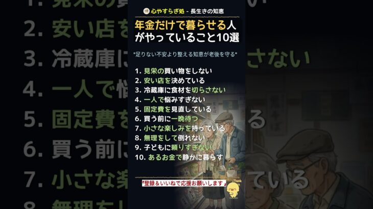 年金だけで暮らせる人がやっていること10選 #年金生活 #老後資金