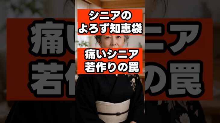 【痛いシニア】10歳若く見せようとして「大失敗」する人の共通点！イタくならない品格の作り方 #シニアライフ  #シニア世代  #セカンドライフ #ファッション  #若作り  #大人の品格 #身だしなみ