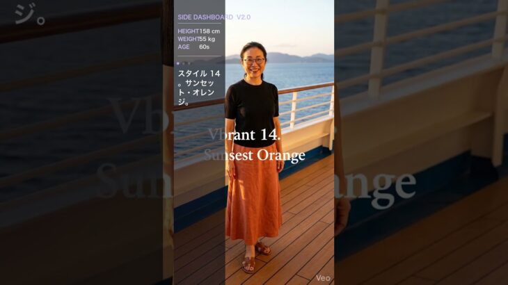 158cmのシニアに贈る、豪華クルーズ＆リゾートルック | V-Runway Ep.3 #シニアファッション #クルーズコーデ #リゾートコーデ #AIファッション