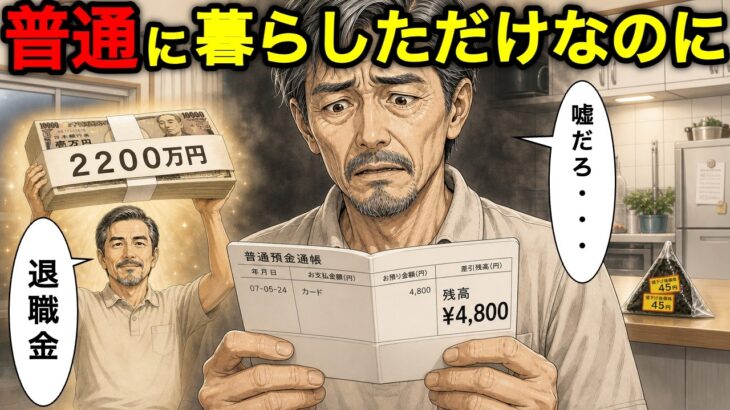 【漫画】「勝ち組だと思ってた」退職金2200万あったのに残高4800円の老後破産。年金13万で普通に暮らしただけの男の末路…