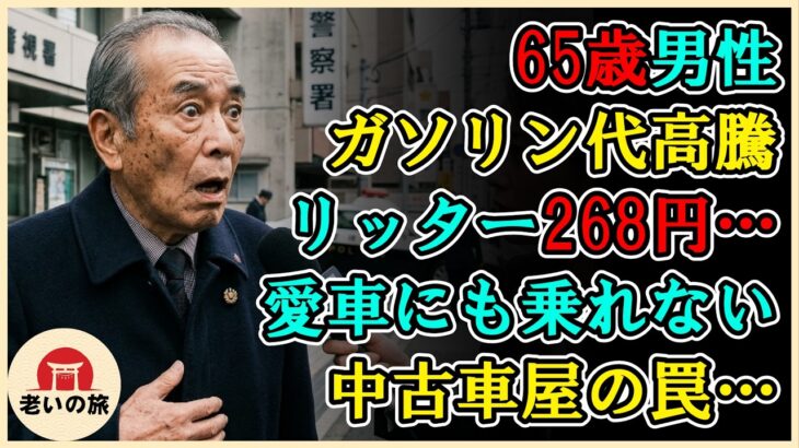 【シニアライフ】ガソリン代高騰で愛車に乗れない？リッター268円の絶望…シニアを狙う悪徳中古車屋の罠…【60代以上の方へ】