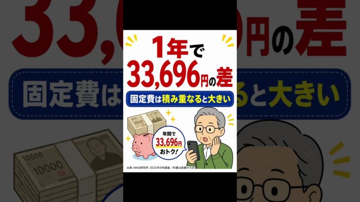 スマホ代、払いすぎ注意｜年額33,696円の差も #スマホ代 #格安SIM #年金生活 #固定費見直し #シニア