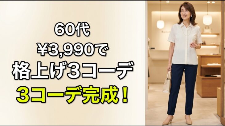 ¥3,990一枚で3コーデ完成！ユニクロ感動スリムパンツ×しまむらで60代格上げ夏コーデ