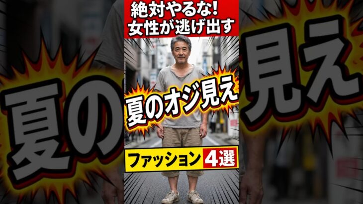 絶対やるな！女性が逃げ出す『夏のオジ見え』ファッション4選 #50代 #60代 #70代  #シニア #雑学  #ファッション #男性ファッション