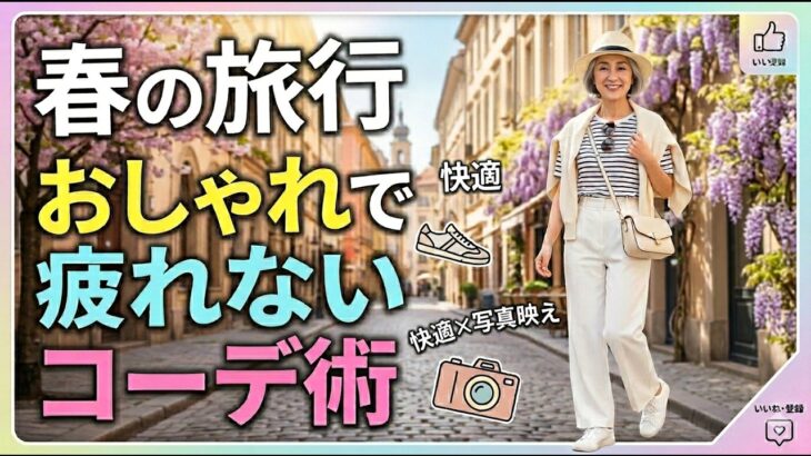 👉【50代・60代】もう迷わない！春の旅行で一番おしゃれで疲れない大人コーデ術#50代ファッション#60代ファッション#春の旅行コーデ#シニアファッション#旅行コーデ#疲れない服#大人カジュアルコーデ