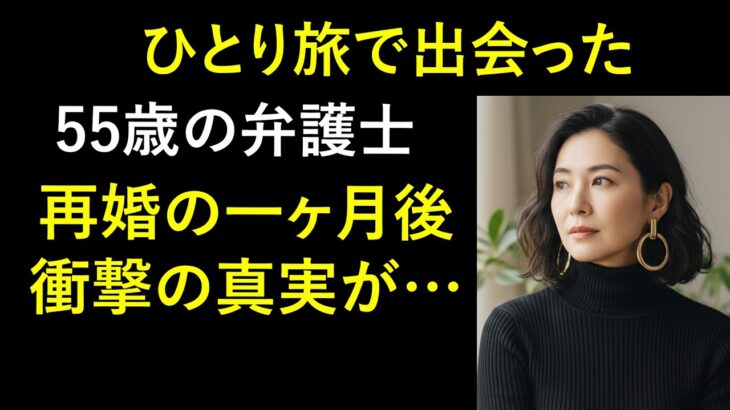 【シニア恋愛】一人で訪れた地方旅行で55歳の弁護士と出会い再婚…一ヶ月後、衝撃の出来事が待っていました｜黄昏｜再婚｜老後の物語