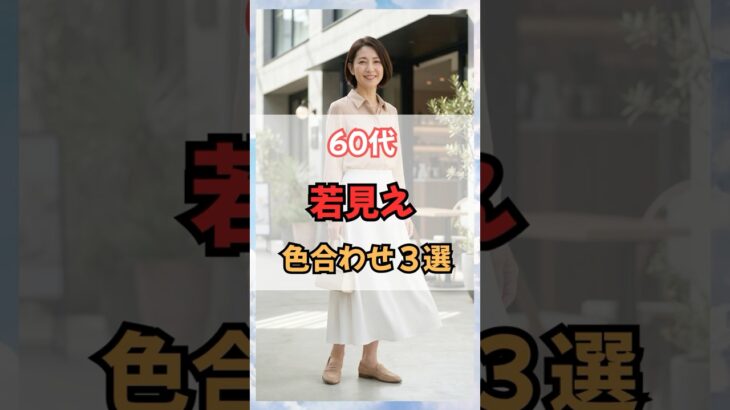60代、若見えの色合わせ３選！ #50代ファッション　#60代ファッション #60代コーデ #シニアファッション #春服 #若見え #きれいめコーデ