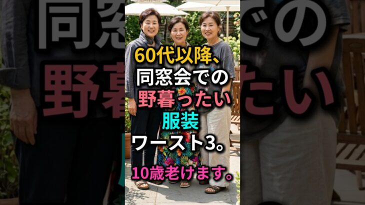 60代 同窓会で野暮ったく見える服装TOP3｜こう着ると老け見えします😨｜ユニクロ定番コーデ #60代ファッション #シニアファッション #同窓会コーデ
