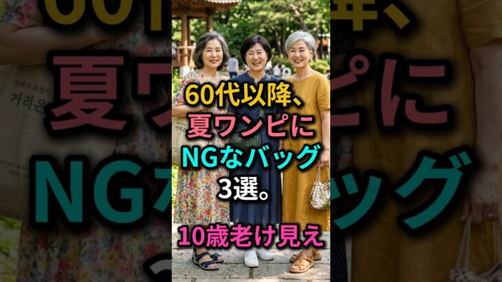 60代からの夏ワンピース、このバッグで10歳老けて見えます❌｜やってはいけないバッグ3選｜60代ファッション｜70代ファッション｜シニアファッション #夏ワンピース #バッグコーデ #大人コーデ
