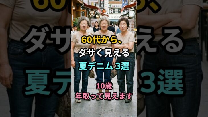 60代の夏デニム、なぜかダサく老けて見える理由｜こんな履き方は10歳老けて見えます｜60代ファッショ
