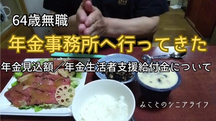 【60代姉弟二人暮らし】64歳無職／年金事務所へ行ってきた／年金見込額／年金生活者支援給付金について