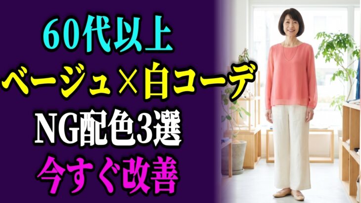 【60代向け】ベージュ×白コーデのNG配色3つ｜差し色1つで格が変わります