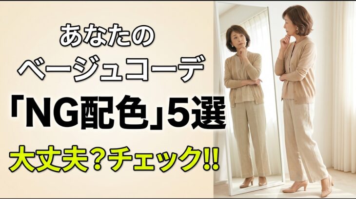 60代のベージュコーデ、老けて見えるNG配色5選と改善案｜60代ファッション