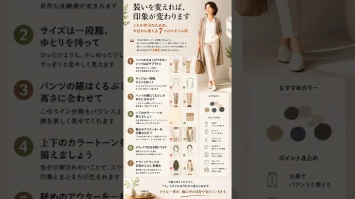 たった7つ変えるだけで、10歳若く見えます――ミドル世代のファッション見直し術