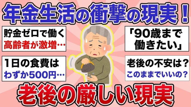 【有益】年金生活のリアル！貯金ゼロで働くシニア増加「90歳まで働きたい」食費“1日500円”の人も【ガルちゃんまとめ】