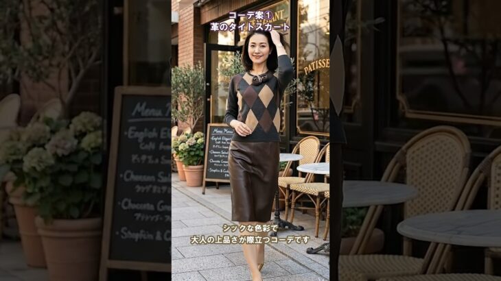 【INGEBORGのアーガイルニット】40代50代60代大人女子のためのおしゃれコーデ提案#shorts#平成ファッション#シニアファッション