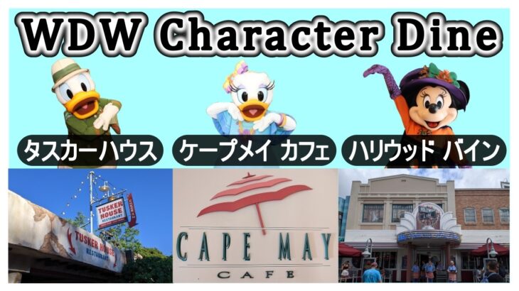 WDWフロリダディズニー シニア夫婦旅  キャラクターダイニング編