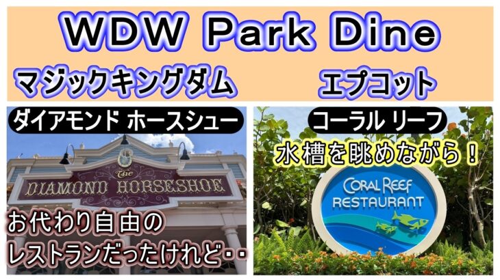 WDWフロリダディズニー シニア夫婦旅レストラン編「ダイアモンドホースシュー」と「コーラルリーフ」