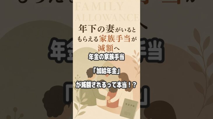【加給年金】年下の妻がいるともらえる「家族手当」が減額！ 年下の配偶者がいるシニア
