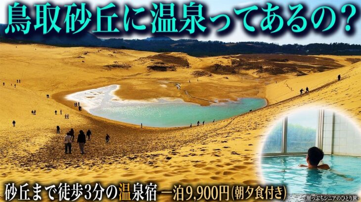 【シニアひとり旅】砂丘を眺めながらの温泉に癒される旅♨️ 激うま魚フライに驚いた！🐡｜崖っぷちシニアのひとり旅vol.70｜鳥取県・鳥取砂丘温泉