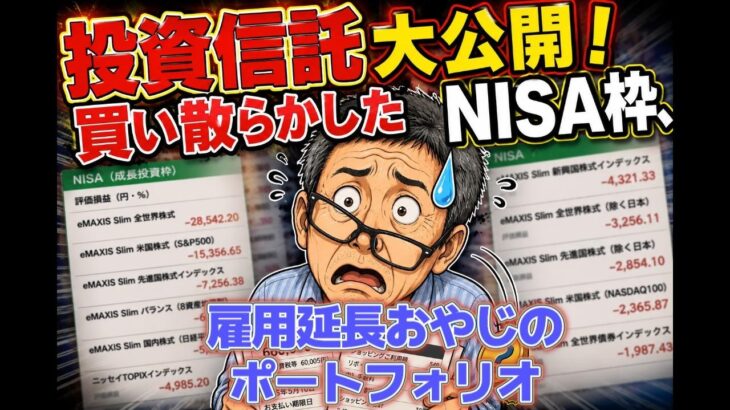[006]【新NISAガチ公開】毎月10万積み立てる63歳雇用延長おやじの投資信託残高。よくばりすぎて買い散らかした運用結果【実物SBI画面】