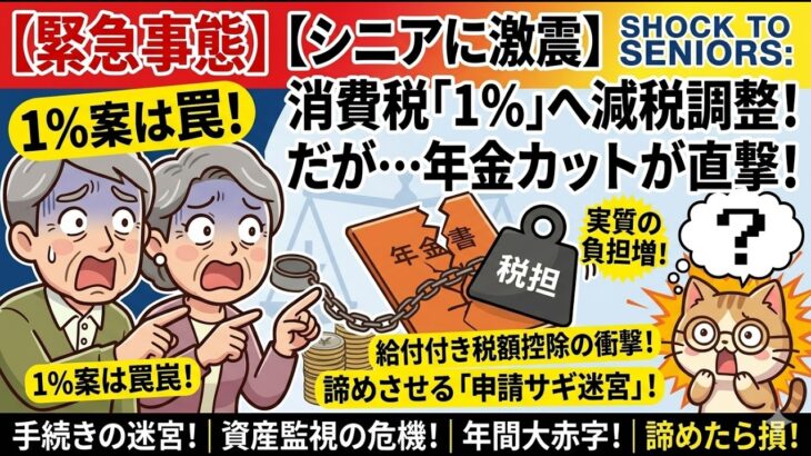 【シニア激震】消費税1％大減税の裏で年金カット支給減！給付付き税額控除のヤバすぎる罠…