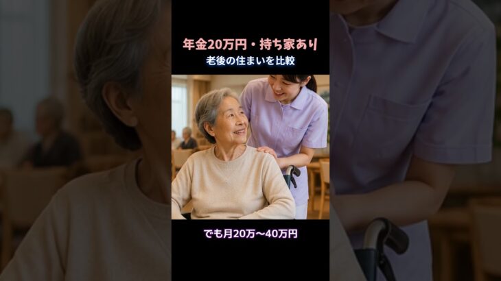 年金20万円・持ち家あり。老後の住まいはどれを選ぶ？#老後#年金生活#老人ホーム#老後資金#高齢者住宅#サービス付き高齢者向け住宅#サ高住#介護付き有料老人ホーム#住宅型有料老人ホーム#シニアライフ
